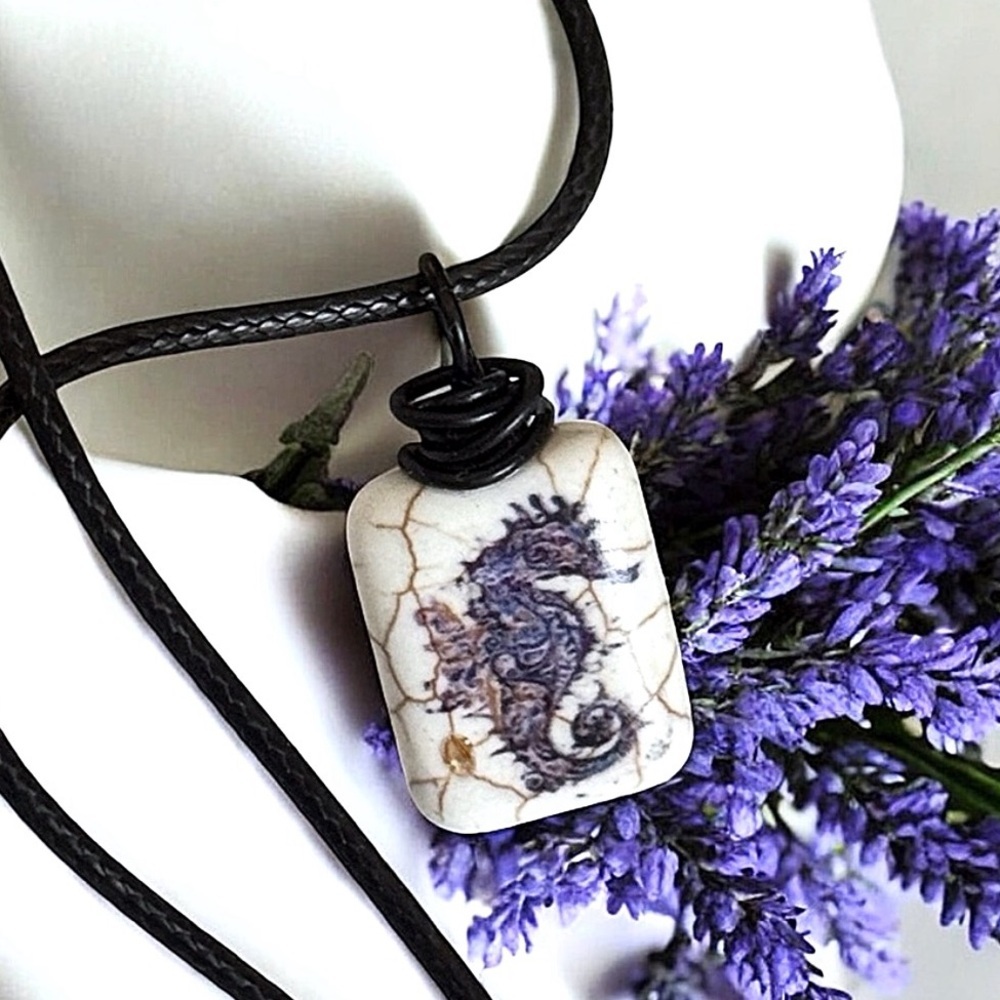 5 For $25💫Purple Nautical Seahorse Pendant Necklace